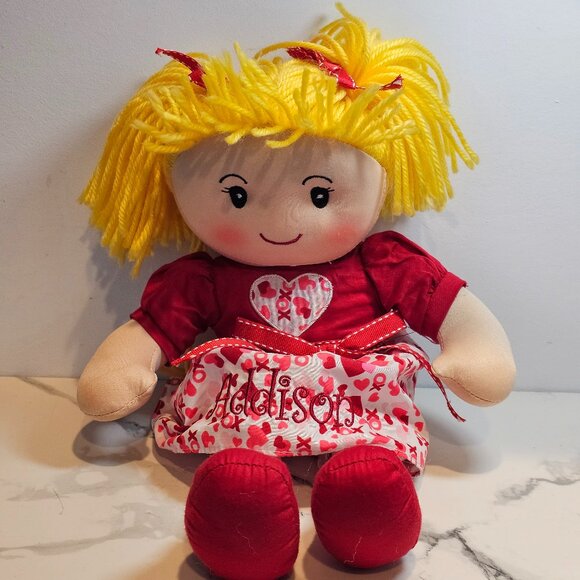 Personal Creations Valentine Cuddle Time Rag "Addison" Doll - Picture 1 of 9